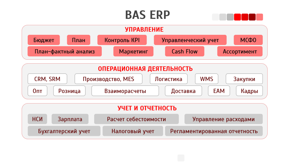 Функции BAS ERP